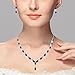 EleQueen Women's Silver-tone Cubic Zirconia Oval Shape Leaf Necklace Earrings Set For Brides And Weddings Black