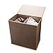 VILLACERA Double Laundry Hamper Two Compartment Sorter with Magnetic Lid, Brown