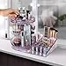 Sorbus Rotating Makeup Organizer Station Nail Bar, 360° Rotating Adjustable Carousel with Tray for Cosmetics, Skincare, etc. Great for Vanity, Bathroom, Bedroom (Purple)
