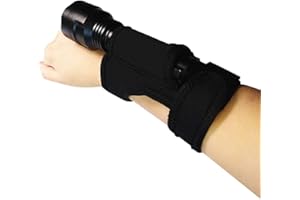 Qfauto Scuba Diving Torch Flashlight Arm Mount Holder Fit for Flashlight Hand Free Diving Accessory (Black)