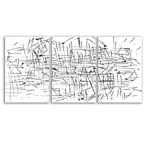 Lines Painting Wall Bedroom Living House x 3 Panels
