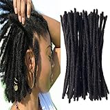 Yotchoi 100% Human Hair Dreadlocks Extension Handmade Locs Small Size(diameter 0.4cm) 10inch 40 Strands/pack Natural Black #1B