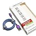 Braided Lightning USB Cable with Aluminum Housing Color: Purple/Blue