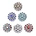 Soleebee 6pcs Mixed Alloy Rhinestones Snap Buttons Jewelry Charms (Peacock Spreads Its Tail)