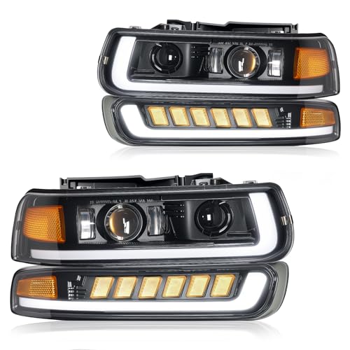 BDFHYK LED Headlights Assembly Compatible with 1999-2002 Chevy Silverado 2000-2…