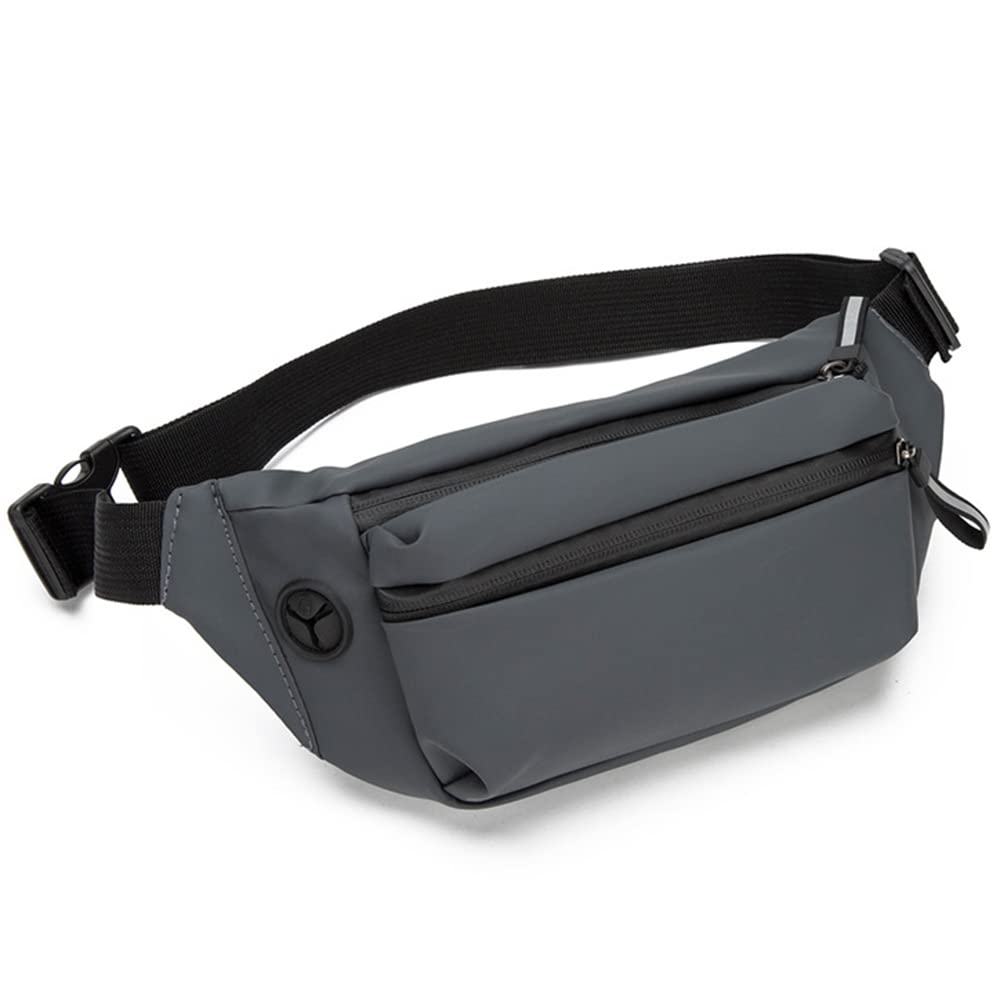 NEUSOP Bum Bag Waist Bag Women Men Sports Waterproof Mobile Phone Case Multifunctional Bum Waist Fanny Pack Suitable for Travel Worker Camping Hiking Dog Training Bicycle, grey, 18x6x13cm