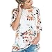 Pengy Clearance Womens Floral Printing Short Sleeve Tops Blouse T Shirt (XXL, White)