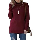 HWOKEFEIYU Women 2025 Fall Trendy Casual Sweater Turtleneck Long Sleeve Sweaters Pullover