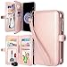 Harryshell Galaxy S9 Plus Case, Luxury 11 Card Slots Mirror PU Leather Zipper Wallet Flip Kickstand Protective Case Cover with Wrist Strap for Samsung Galaxy S9 Plus (2018) (Rose Gold)