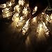 Clip String Lights, Coxeer 10Feet 20 LED Photo Clips String Lights Indoor Fairy String Lights for Birthday Wedding Graduation Party Dorms Bedroom Decoration(Warm White)