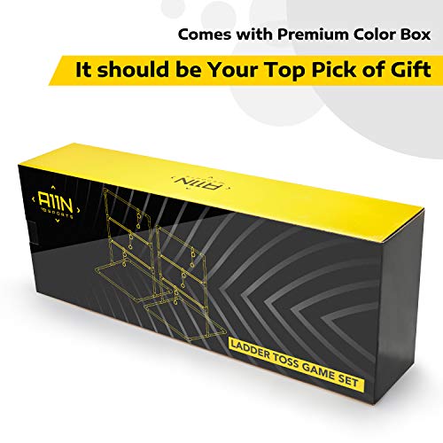 A11N Upgraded Premium Ladder Toss Game Set with 6 Golf Bolas & Carrying