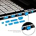 PortPlugs Dust Plugs for PC Laptops - Protects Ports from Dirt, Dust & Splashes - Durable Port Protectors for Computers & Devices | Blue (13 Piece Set)