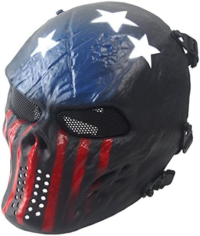 Halloween Mask Full Face Skeleton Skull Mask Bb Gun/ CS Game Face Mask (C)