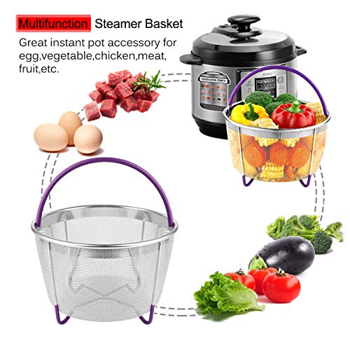 Instant Pot Accessories,DINOKA 23 Pcs Pressure Cooker Accessories Set for 5,6,8Qt - Steamer Basket, Springform Pan, Egg Bites Mold,Kitchen Tongs,Dish Clip, Whiskï¼ŒSilicon Mitts, Basting Brush, Cheat Sh