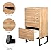 Storage Cabinet with 4 Drawers in Oak,Work for Home Office with Steel Legs