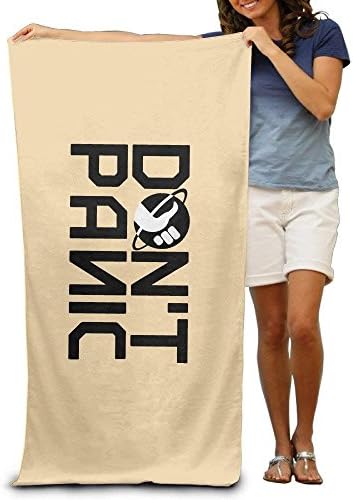 xcvgcxcvasda LCYC Don't Panic Logo Adult Beach Or Pool Hooded Towel 80cm*130cm Unique Pattern Design