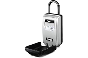 Master Lock Black Portable Key Lock Box with Light Up Dials, Set/Reset Combination for Tenants, Guests, Clients, Ideal for Realtors, Landlords or Property Managers, Holds 6 Keys, 5424EC