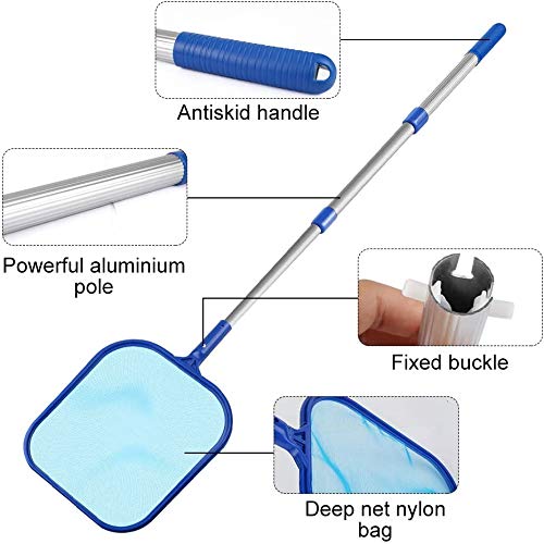 Molbory Pool Leaf Skimmer Net with Pole, Swimming Pool Leaf Skimmer Net with 47\