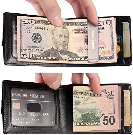Money Clip Wallet - BREAKTIDE - RFID Blocking Wallets for Men - Front Pocket Card Holder Minimalist Mini Bifold Wallet with Gift Box