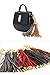 J&S Women's Handbag Accessories Leather Tassel Charm Key Chain Ring 7 Colors