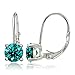 Bria Lou 925 Sterling Silver 6mm Round December Birthstone Color Leverback Drop Earrings Made with Swarovski Crystals