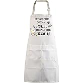 MBMSO Tequila Lover Gifts If You’re Gonna Be Salty Bring the Tequila Apron Funny Tequila Sayings Gifts for Margarita Lovers
