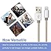 XIANDAN iPhone Charger - 3Pack 10FT Lightning to USB Nylon Braided Cord Charging Cable for iPhone 7 Plus 6S 6 SE 5S 5C 5, iPad 2 3 4 Mini Air Pro, iPod - Gold&Silver