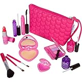 Cutegirl Cosmetics Pretend Play Makeup Kit. Designer Girls Hearts Essential Bag Set