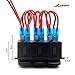 Rocker Switch, Switch Panel, Ausdin Led Light Bar Rocker Switch 3 Gang Switch Panel With Rocker Switch Holder 14AWG Wiring Harness Pre-wired Easy Installation 300W 12/24V Each Gang ON-OFF LED Light