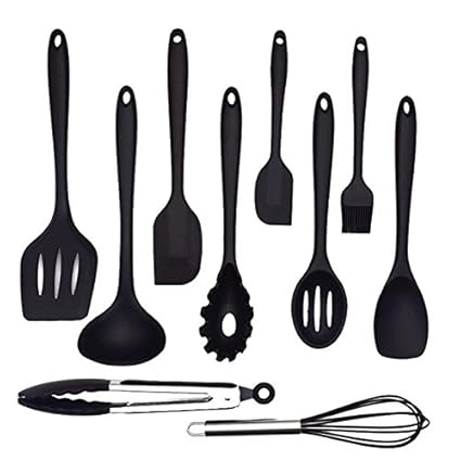 Buy Pinkdose Black 10pcs Set Silicone Cooking Tools Drinking