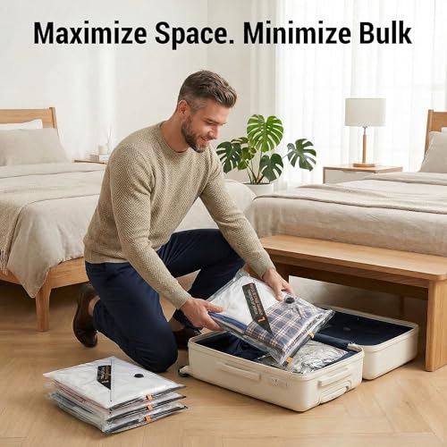 VCVCVOF Vacuum Storage Bags, 15 Pack Reusable Space Saver Bags with Wireless Electric Air Pump for Clothes,Travel (15)