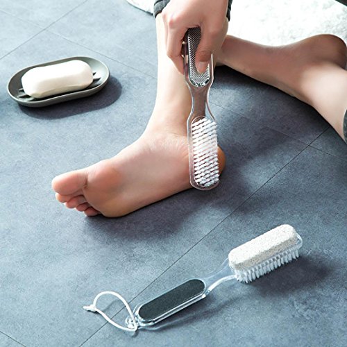 Botrong 4 in 1 Foot Pumice Stone Dead Skin Remover Brush Pedicure Grinding Fad B1 LJ - Thumbnail 4