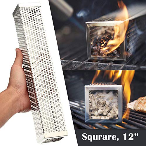 theBlueStone 2-Pack Combo (12" + 6") Pellet Smoker Tube 304 Stainless Steel - Fit for Any Grill or Smokers - Hot or Cold Smoking for Meat, Beef, Chicken, Turkey, Pork, Fish, Veggies and Cheese