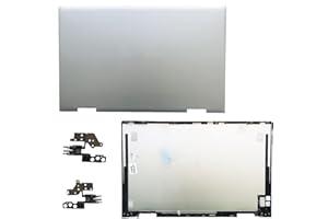 wzqrps Replacement Laptop LCD Cover Back Rear Top Lid with Hinges for HP Envy X360 15-ED 15M-ED 15T-ED 0023DX L93203-001 L93204-001 (Silver)