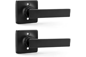 GOBEKOR 2 Pack Matte Black Dummy Door Handle Interior,Reversible Half Dummy Lever,Non-Turning Indoor Door Handles for Wardrob