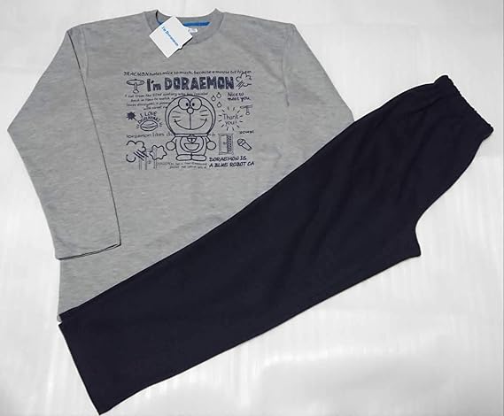 Amazon Co Jp ドラえもん なめらか ニット スウェット パジャマ L 長袖 長ずぼん メンズ ホビー