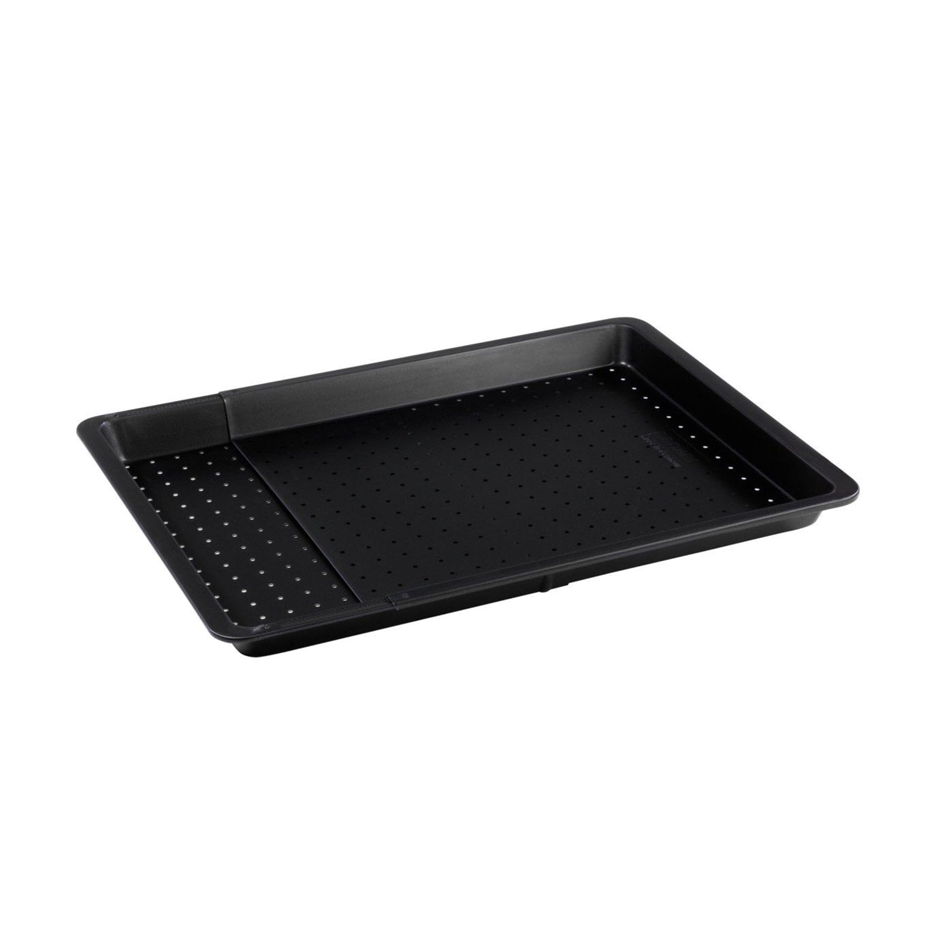 Zenker Perforated Plate Extendable from 37 to 52 cm, with Automatic Locking System, XXL 3 cm Edge in Carbon Steel Coated in Teflon Classic Black Metallic Line