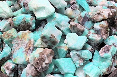 Rainbowrecords239 - Natural Rough Amazonite - 1/2 Lb Bulk Lots of Raw Stones, Rocks, Minerals for Tumbling, Cabbing, 8 Ounces