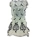 Datework Women Peacock Flower Embroidered Lace Scarf (Beige)
