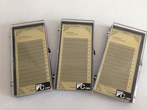 VRwig 3 Trays/Lot 3D Volume Eyelashes Extensions 0.07mm Thickness Hair Mink Makeup C Curl Individual Eye Lashes Natural Style (9mm+10mm+11mm)