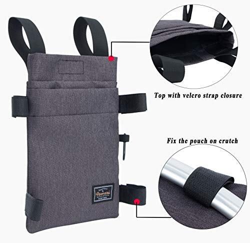 Crutch Bag Universal Crutches Accessory Crutch Carryon Pouch (Dark Gray)