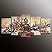 Formarkor Art Cyber Monday Deal Christmas Gift Markorart-kx00339,5panel Canvas Art Buddha the Plum Blossom Picture Wall Panel Home Decorative Canvas Prints on Canvas