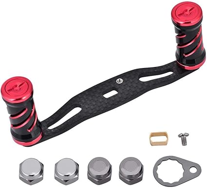 Amazon Co Jp ｑiilu 11cm フィッシングリールハンドル メタル 釣り用 汎用 修理 交換 ブラック レッド ホーム キッチン