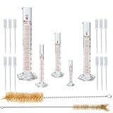Glass Graduated Cylinder 5 Piece Set - 5ml, 10ml, 25ml, 50ml & 100ml, Karter Scientific 233G2
