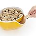 kody Double Dish for Pistachios, Peanuts, Edamame, Cherries, Nuts, Fruits, Candies, Snacks Plastic Serving Dishes and Bowls (Orange)