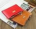 Miraclekoo Bifold Wallet Slim Purse Credit Card Holder Womens/mens Soft PU Leather Zipper Handbag (Red)