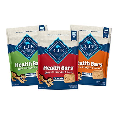 Blue Buffalo Health Bars Natural Crunchy Dog Treats Biscuits, Apple & Yogurt, Pumpkin & Cinnamon