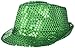 Sequins LED Light up Fedora Hat - Kelly Green