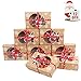 OurWarm 12 Packs Christmas Cookie Boxes with Window, Food Grade Kraft Bakery Boxes with Oilpaper and Ribbons, Cupcake Boxes for Holiday Gift Giving, Christmas Party Favors, Fits 12 Cookies or Cakes