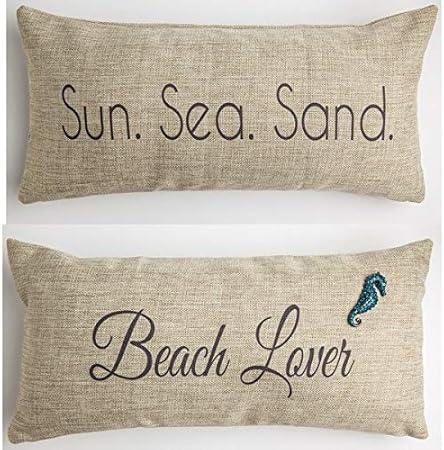Amazon Com Outdoor Beach Pillowcase Beach Word Pillow Cases Beach